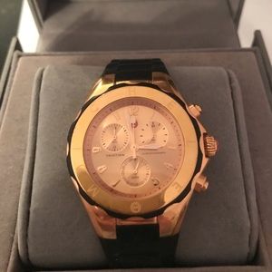 Michele rose gold jelly band watch